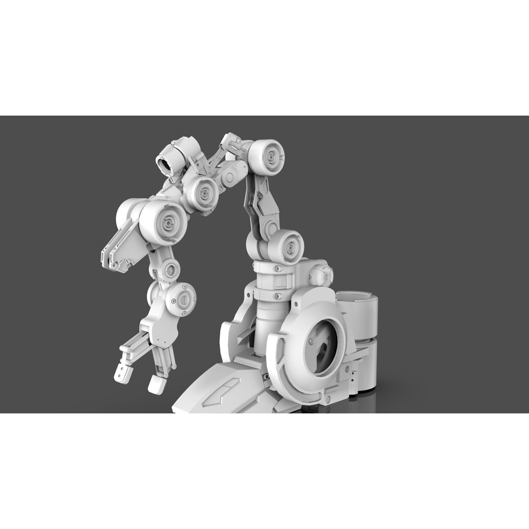 Industrial Robot Arm 3D Model – Textured PBR Asset for Animation - View 24