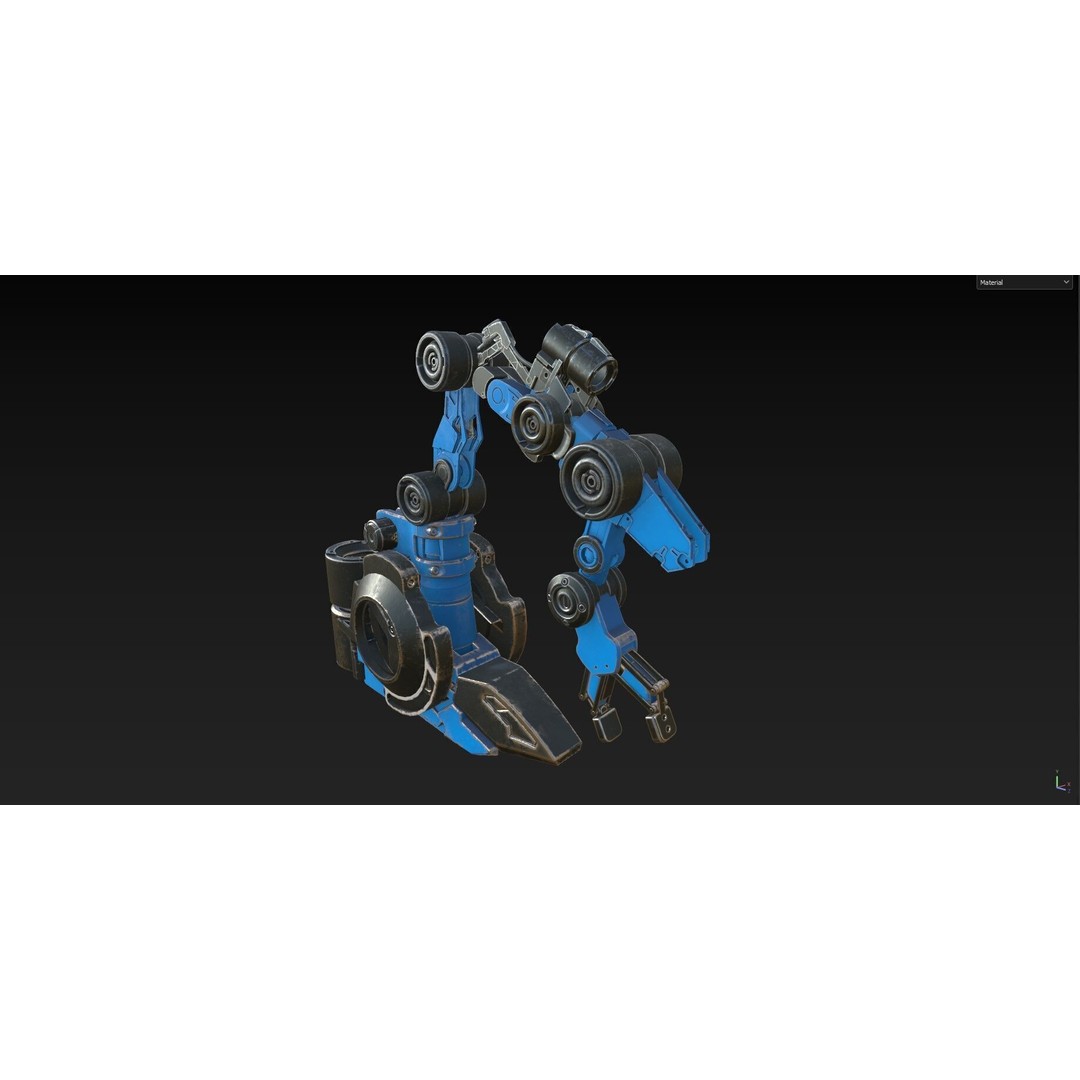 Industrial Robot Arm 3D Model – Textured PBR Asset for Animation - View 28