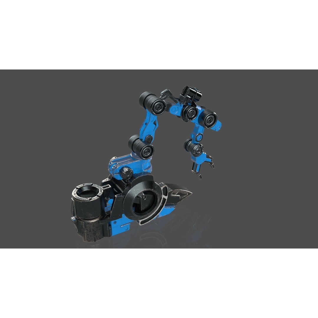 Industrial Robot Arm 3D Model – Textured PBR Asset for Animation - View 3