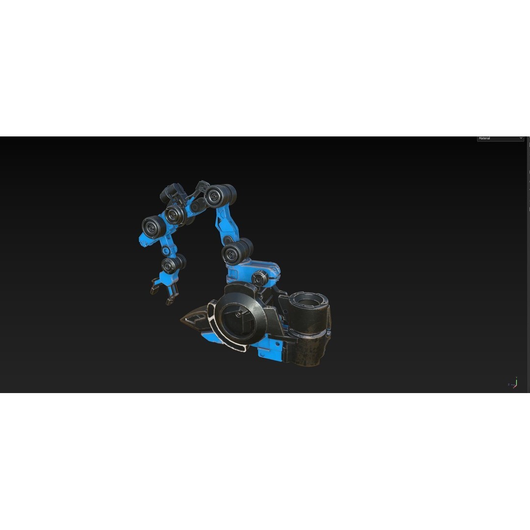 Industrial Robot Arm 3D Model – Textured PBR Asset for Animation - View 34