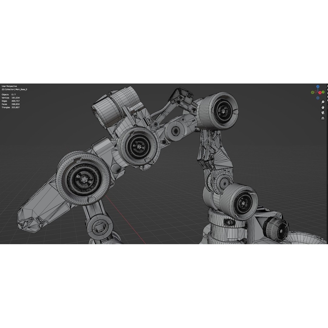 Industrial Robot Arm 3D Model – Textured PBR Asset for Animation - View 35