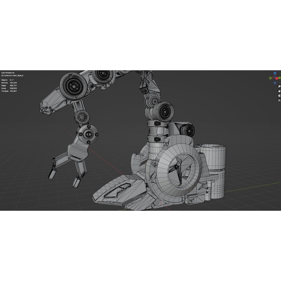 Industrial Robot Arm 3D Model – Textured PBR Asset for Animation - View 36