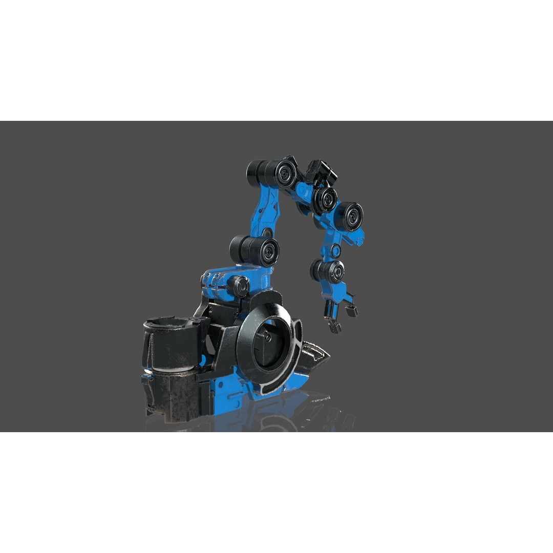 Industrial Robot Arm 3D Model – Textured PBR Asset for Animation - View 4