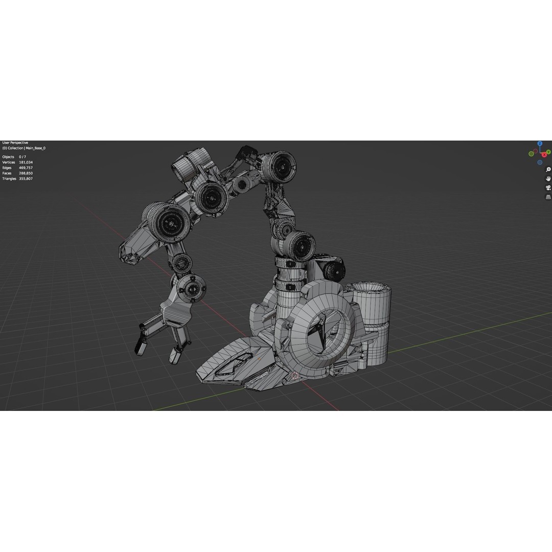 Industrial Robot Arm 3D Model – Textured PBR Asset for Animation - View 42