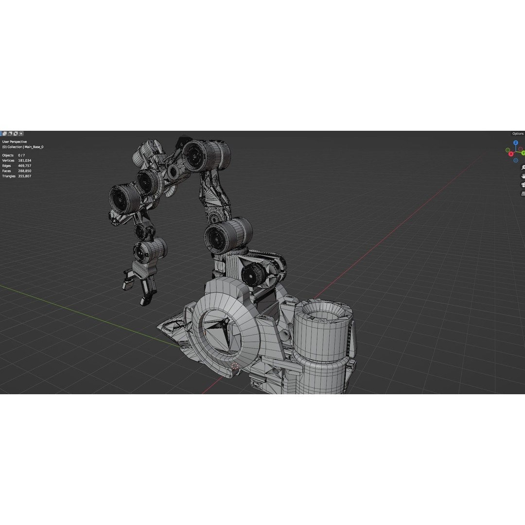 Industrial Robot Arm 3D Model – Textured PBR Asset for Animation - View 43