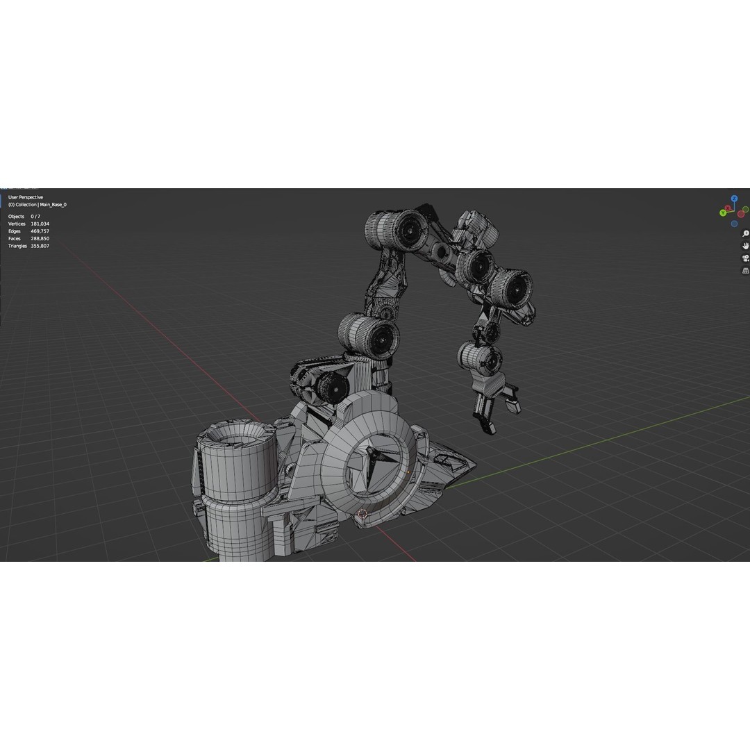 Industrial Robot Arm 3D Model – Textured PBR Asset for Animation - View 44
