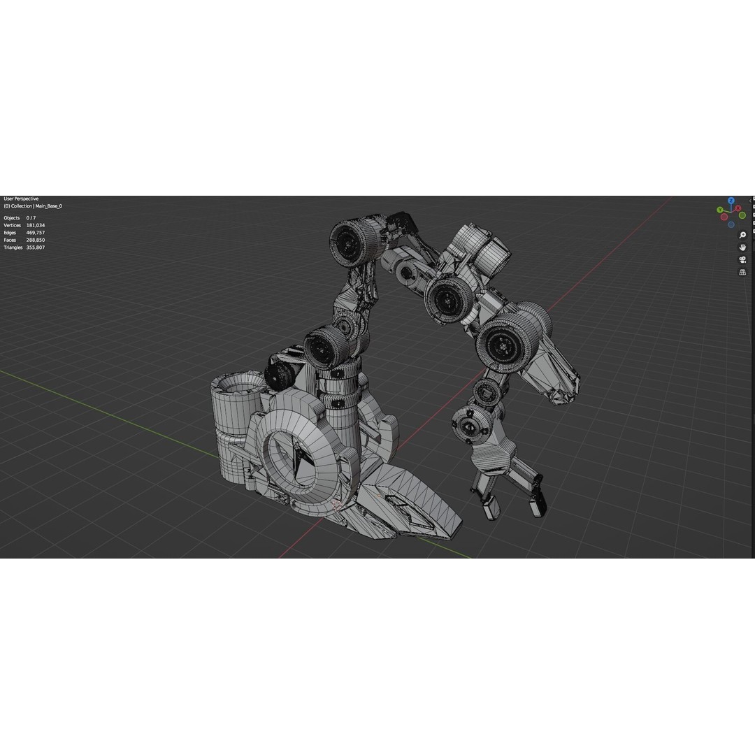 Industrial Robot Arm 3D Model – Textured PBR Asset for Animation - View 45