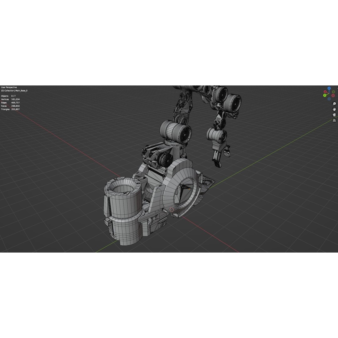 Industrial Robot Arm 3D Model – Textured PBR Asset for Animation - View 52