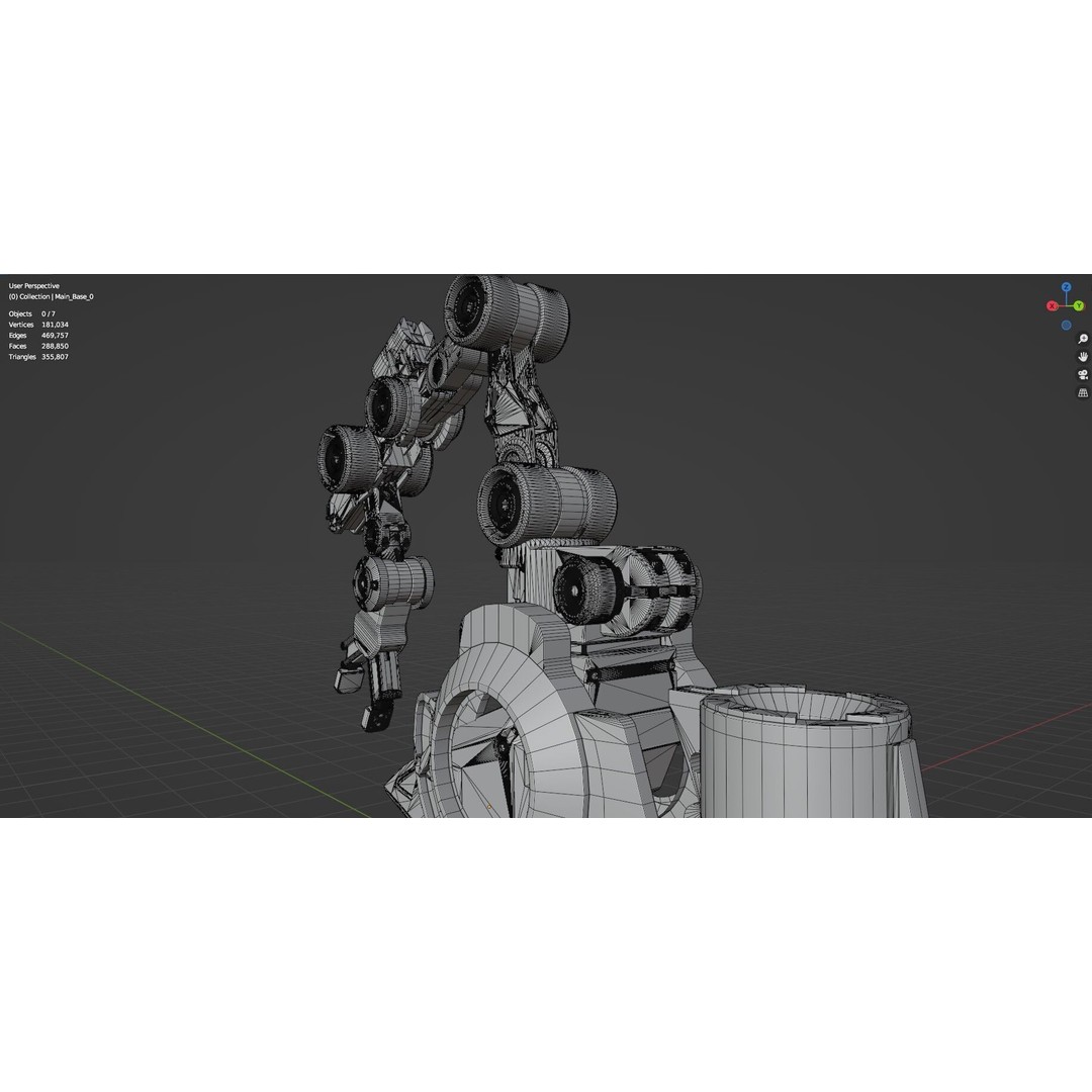 Industrial Robot Arm 3D Model – Textured PBR Asset for Animation - View 53