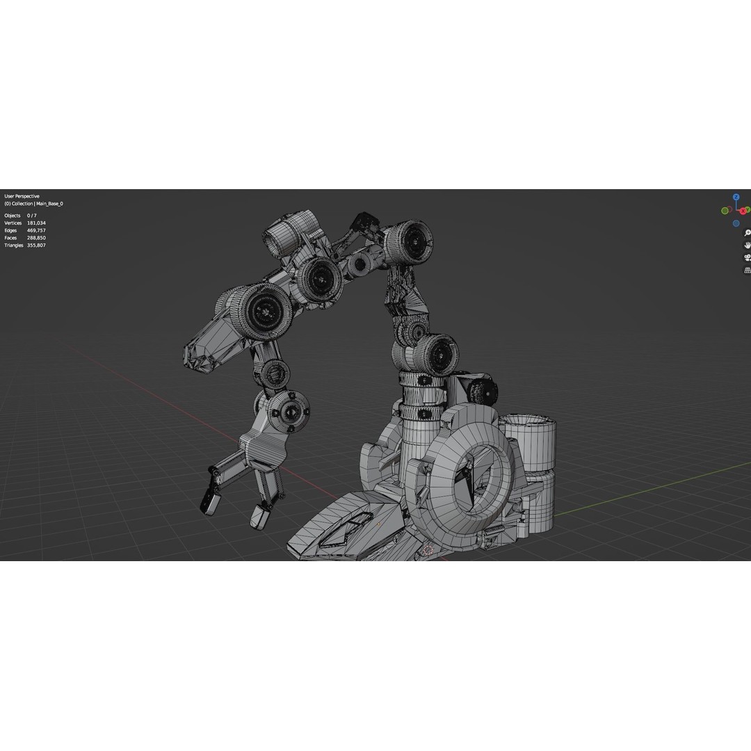 Industrial Robot Arm 3D Model – Textured PBR Asset for Animation - View 54