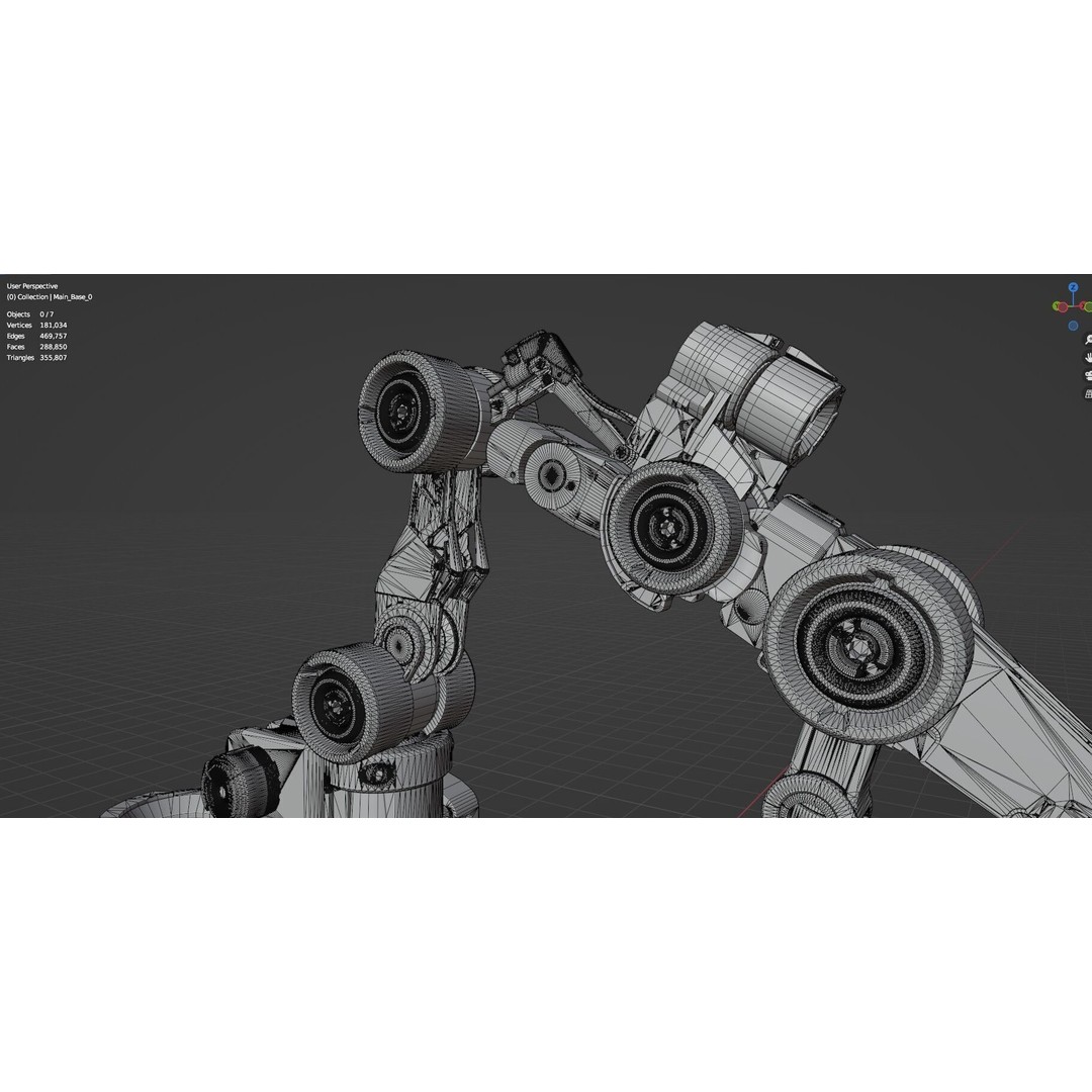 Industrial Robot Arm 3D Model – Textured PBR Asset for Animation - View 55