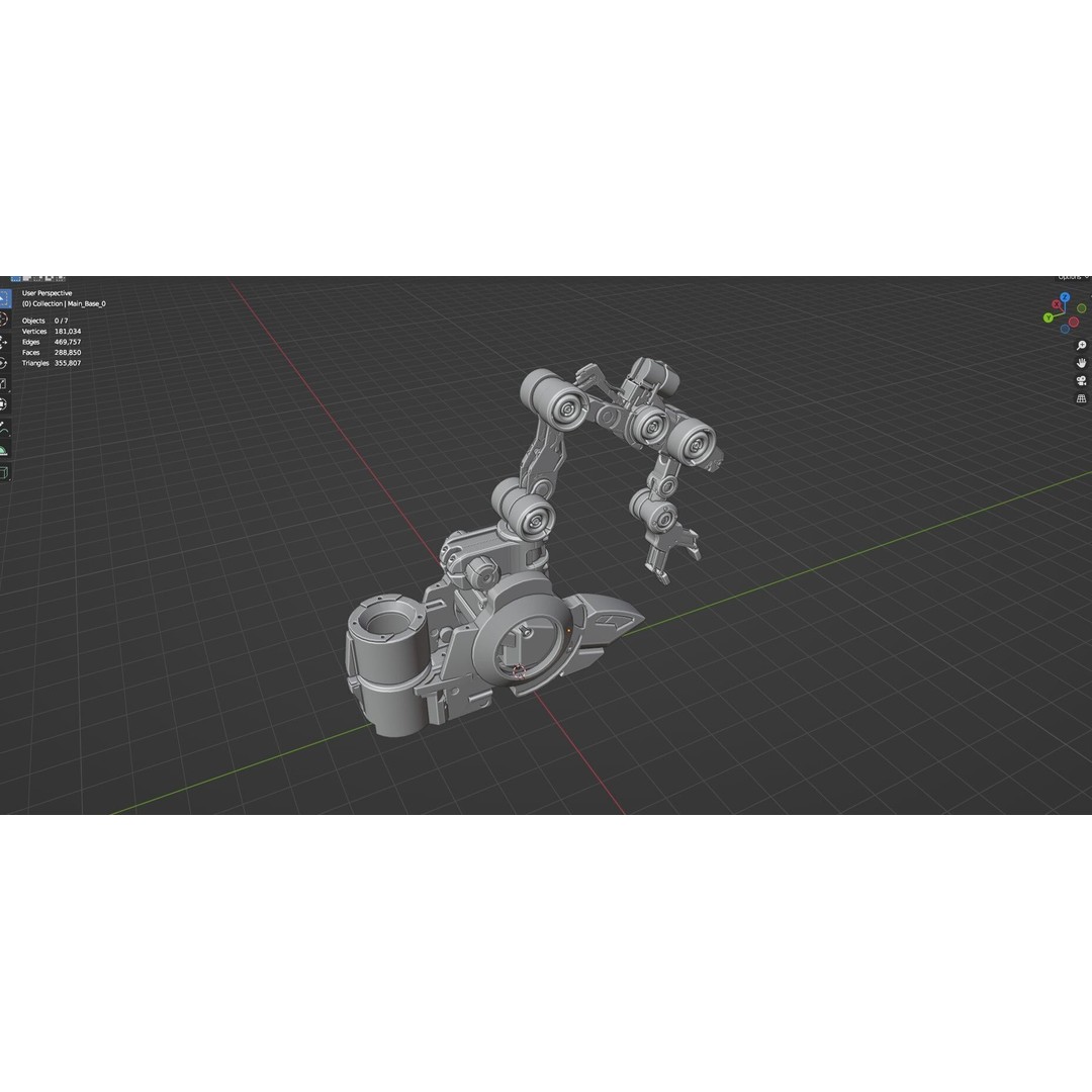 Industrial Robot Arm 3D Model – Textured PBR Asset for Animation - View 57