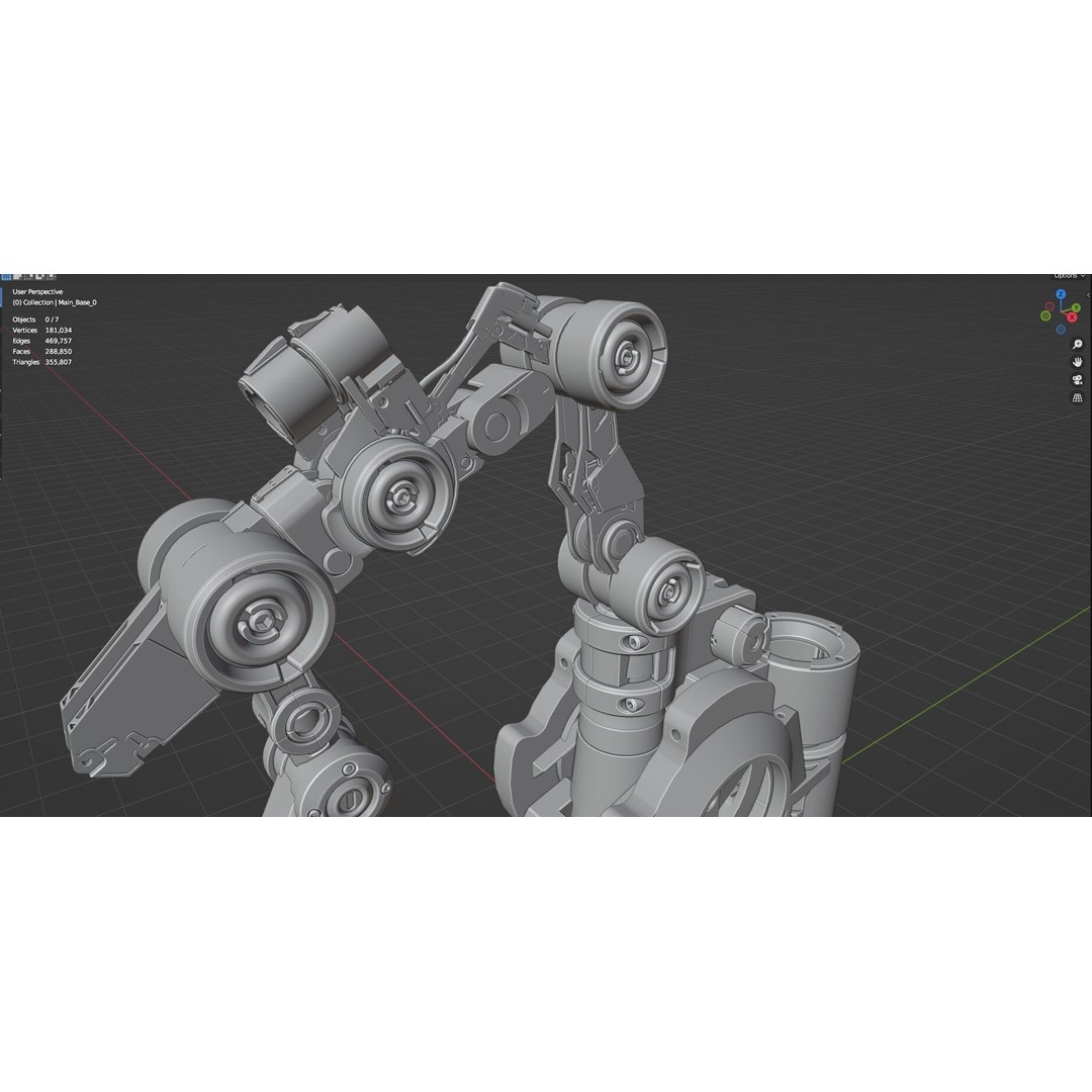 Industrial Robot Arm 3D Model – Textured PBR Asset for Animation - View 60