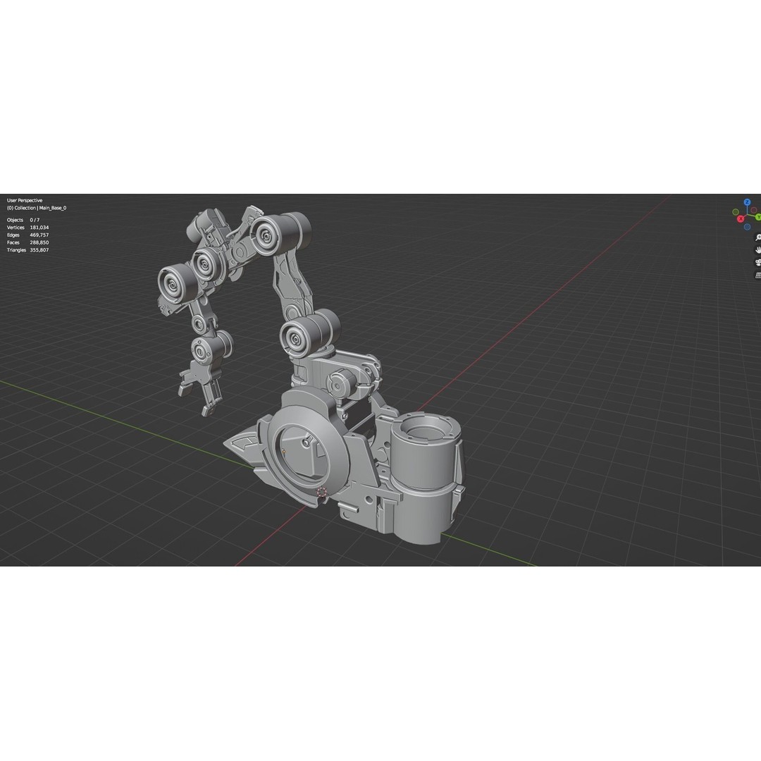 Industrial Robot Arm 3D Model – Textured PBR Asset for Animation - View 67