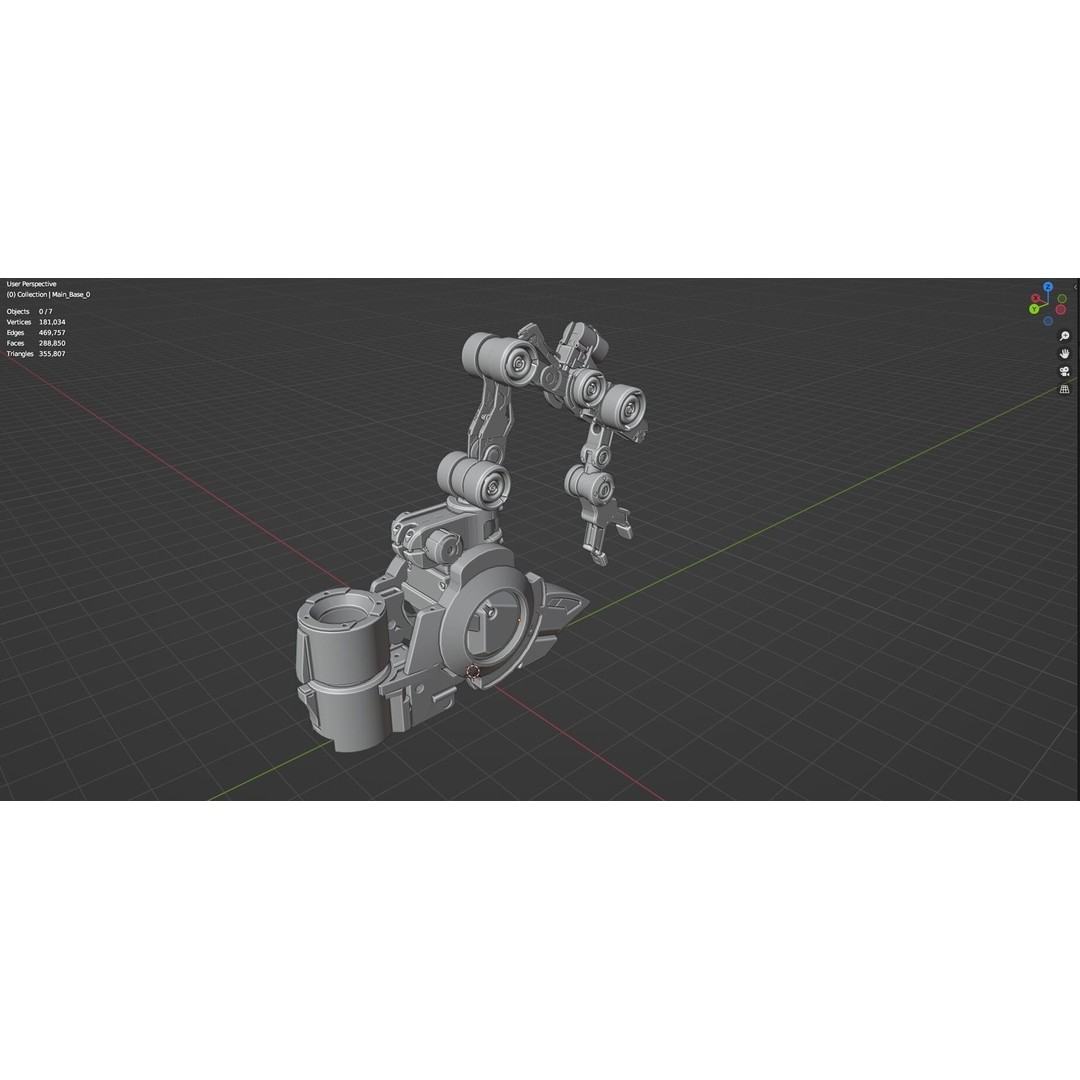 Industrial Robot Arm 3D Model – Textured PBR Asset for Animation - View 68