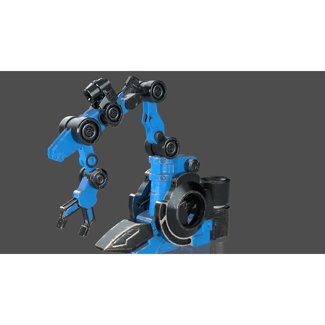 Industrial Robot Arm 3D Model – Textured PBR Asset for Animation - View 7