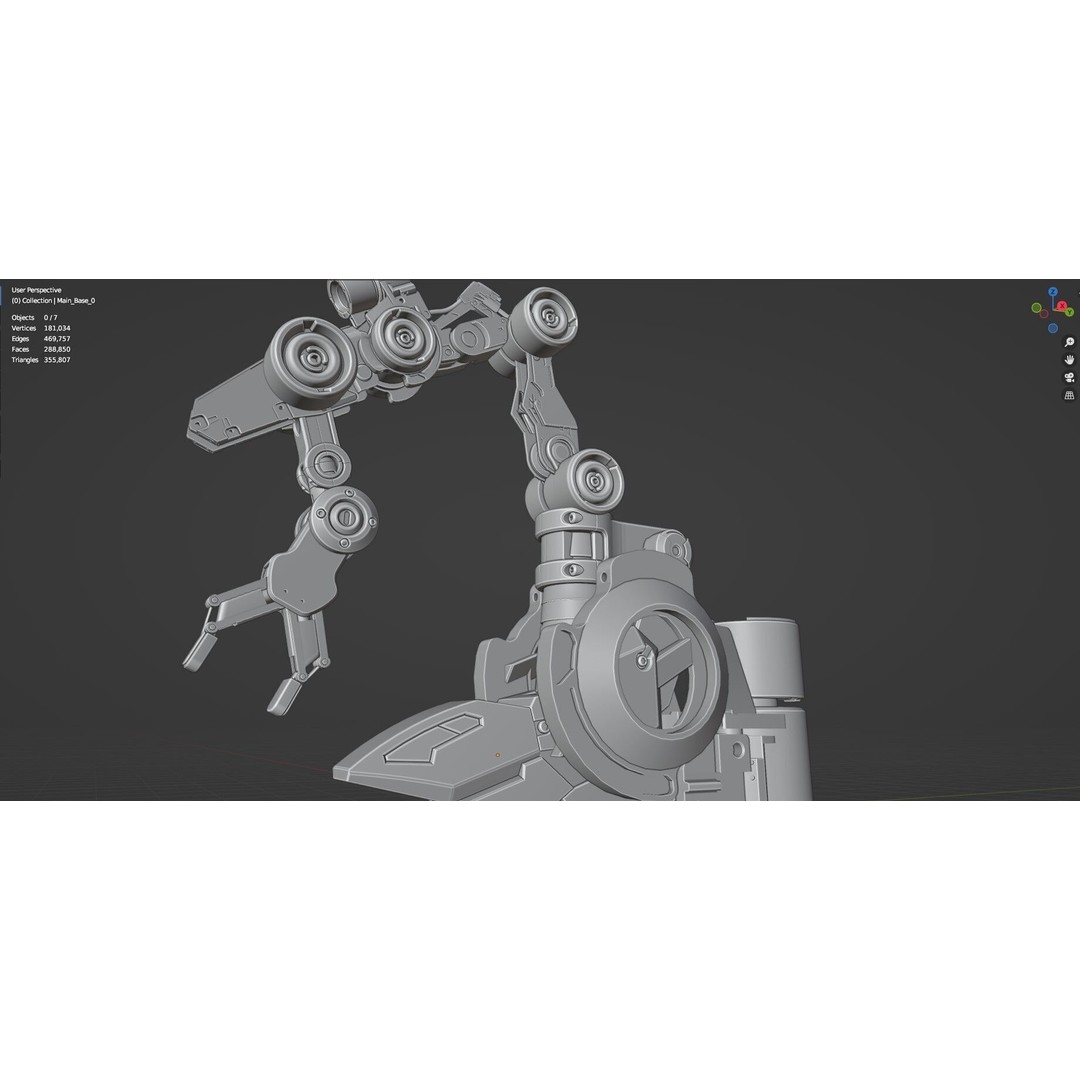 Industrial Robot Arm 3D Model – Textured PBR Asset for Animation - View 70