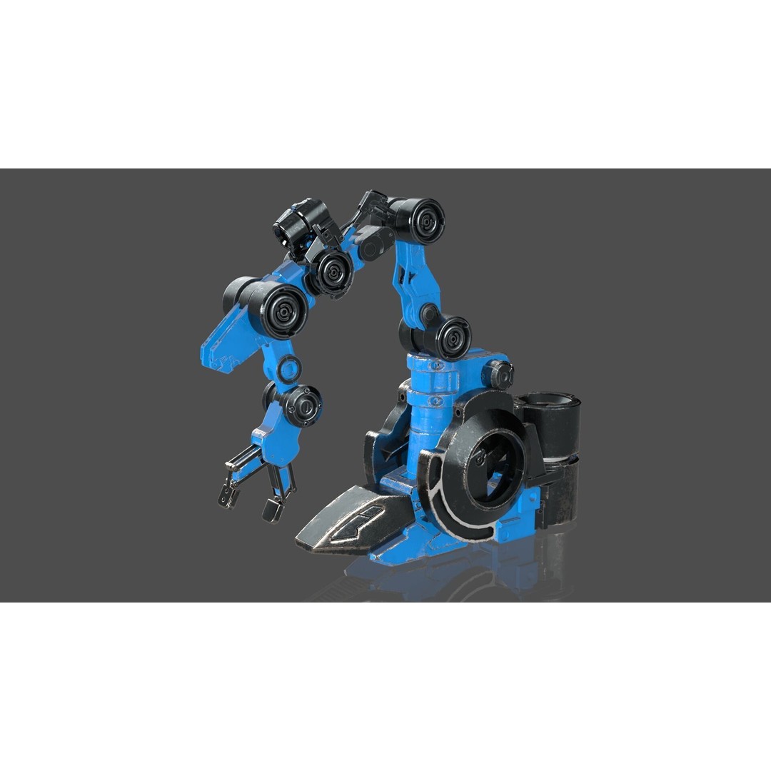 Industrial Robot Arm 3D Model – Textured PBR Asset for Animation - View 8