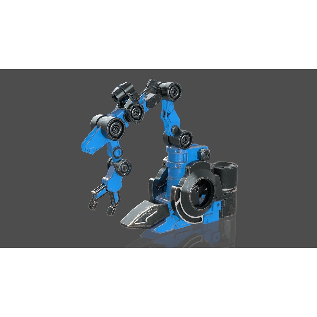 Industrial Robot Arm 3D Model – Textured PBR Asset for Animation - View 9