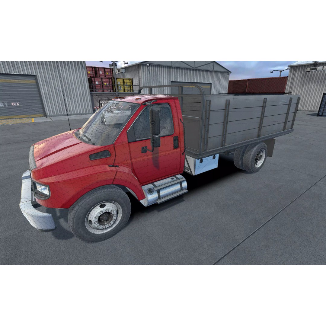 Flatbed Truck 3D Model – Low Poly Game Asset, Unity, FBX - View 10