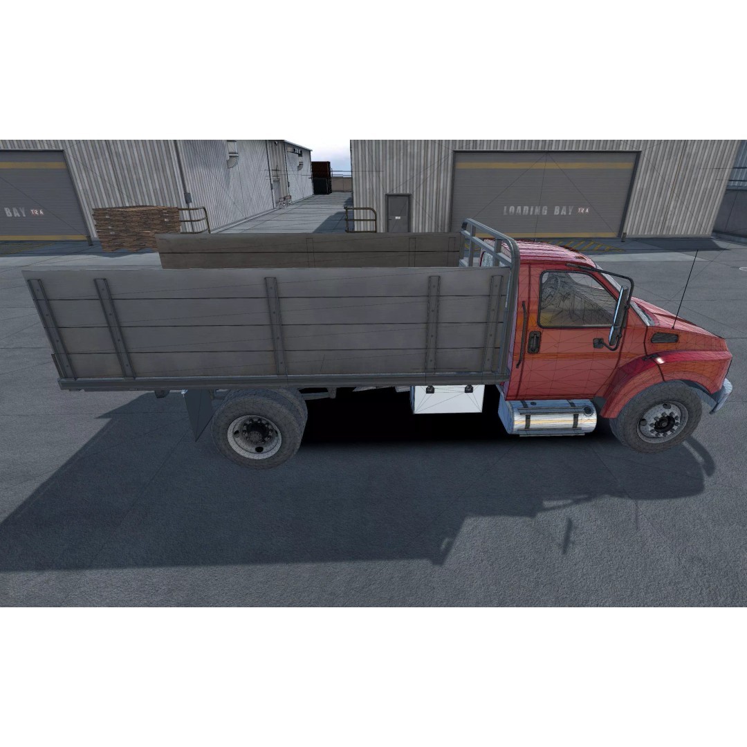 Flatbed Truck 3D Model – Low Poly Game Asset, Unity, FBX - View 12