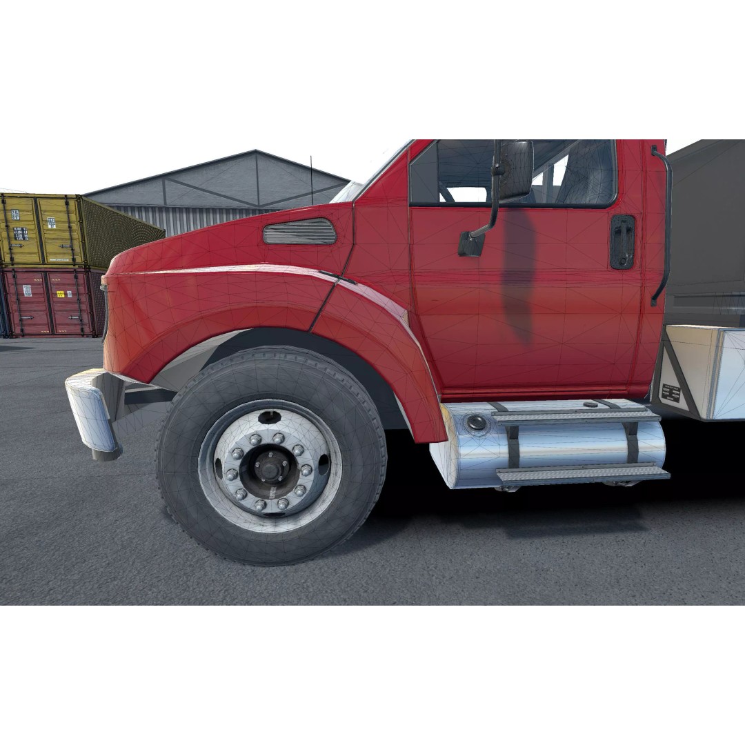 Flatbed Truck 3D Model – Low Poly Game Asset, Unity, FBX - View 14