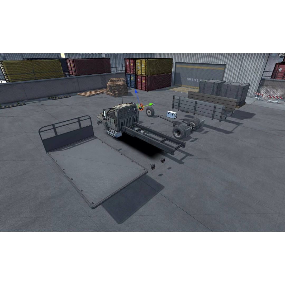 Flatbed Truck 3D Model – Low Poly Game Asset, Unity, FBX - View 23