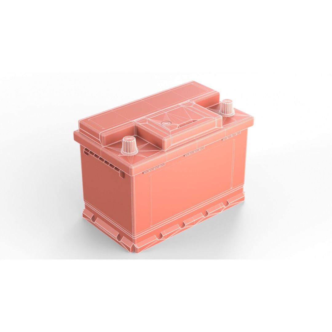 Lithium Car Battery 3D Model – Low Poly PBR Asset for Games, FBX, OBJ - View 16