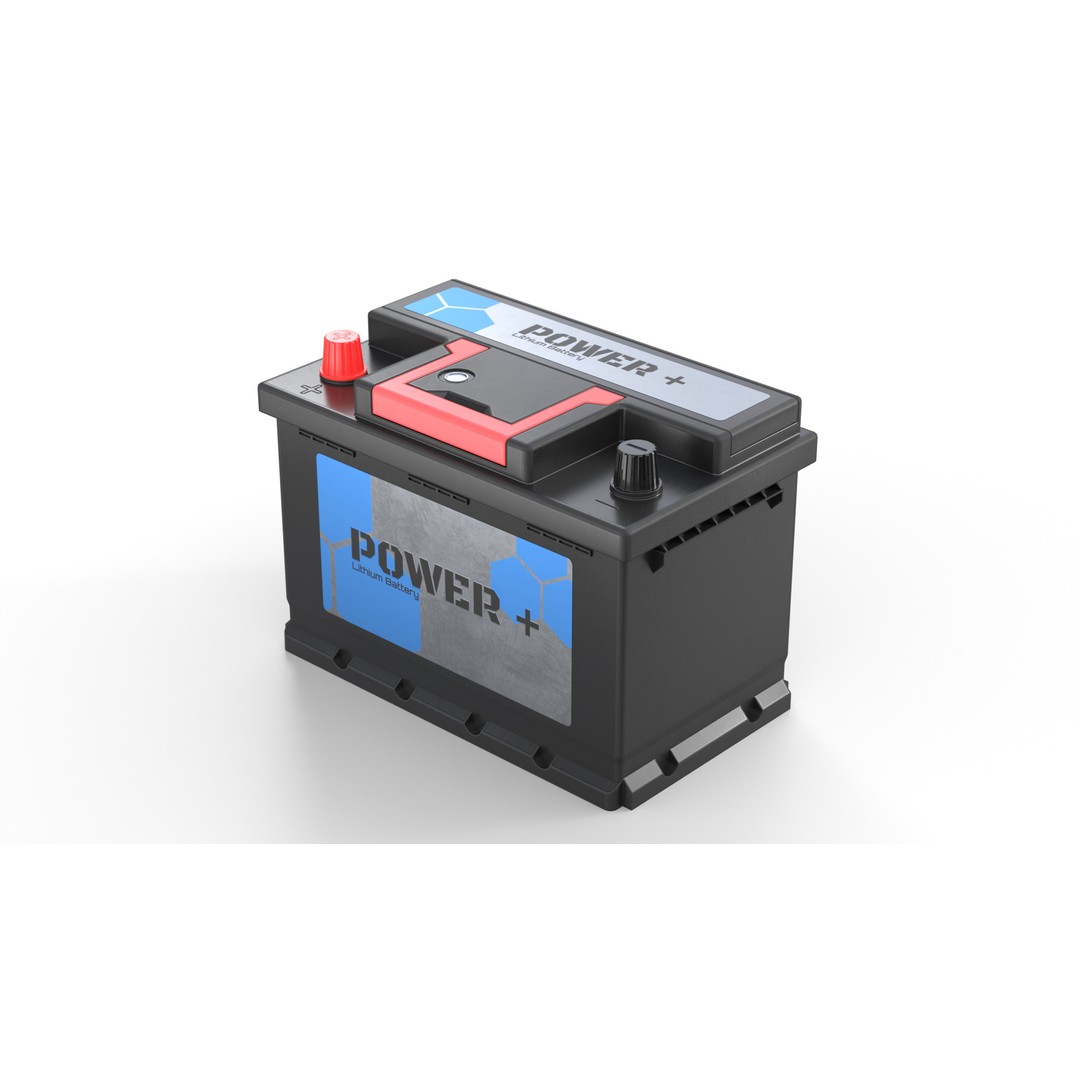 Lithium Car Battery 3D Model – Low Poly PBR Asset for Games, FBX, OBJ - View 6
