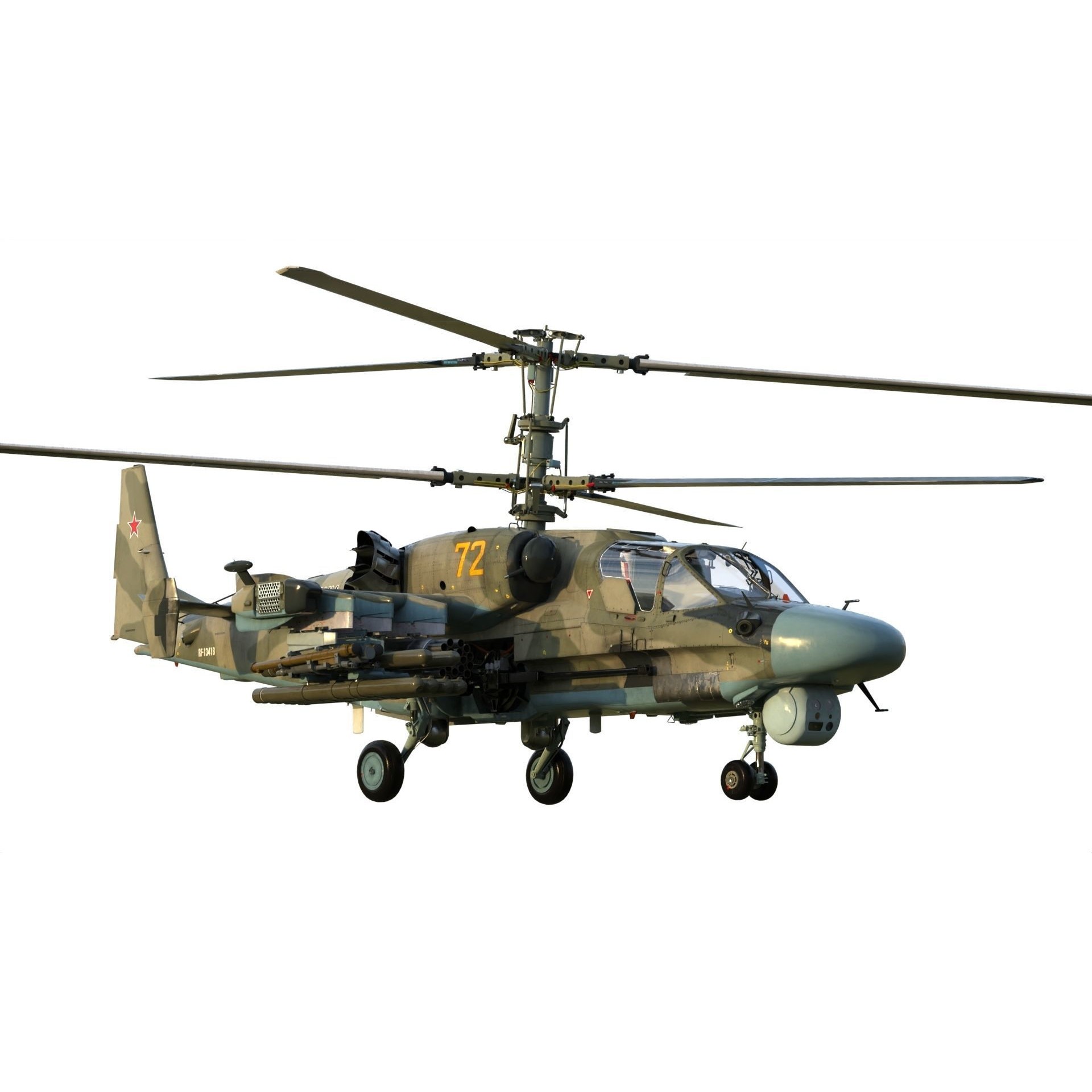 Ka-52 Attack Helicopter - Game-Ready 3D Model - View 3