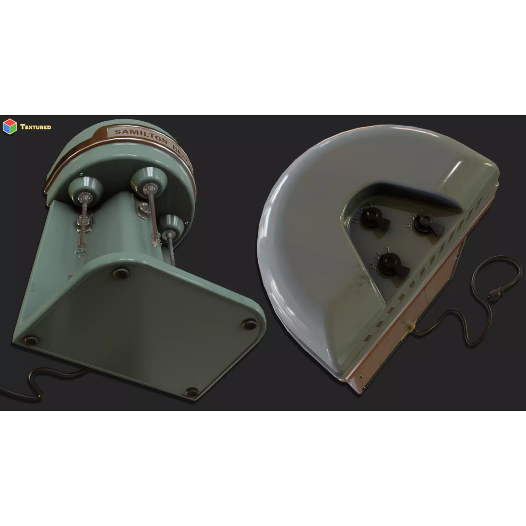 Retro Milkshake Maker 3D Model – Low Poly Game Asset, FBX & OBJ - View 6