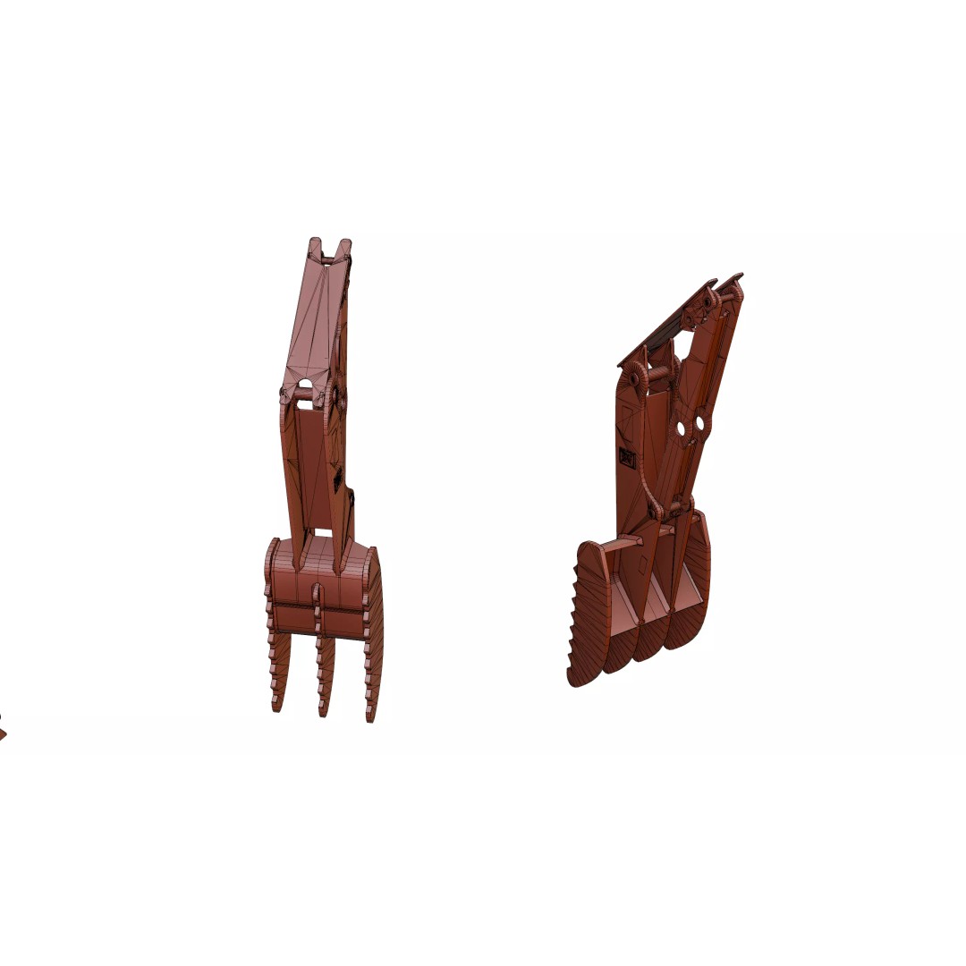 CAT Excavator 3D Model – Low Poly Construction Asset, FBX, OBJ - View 11