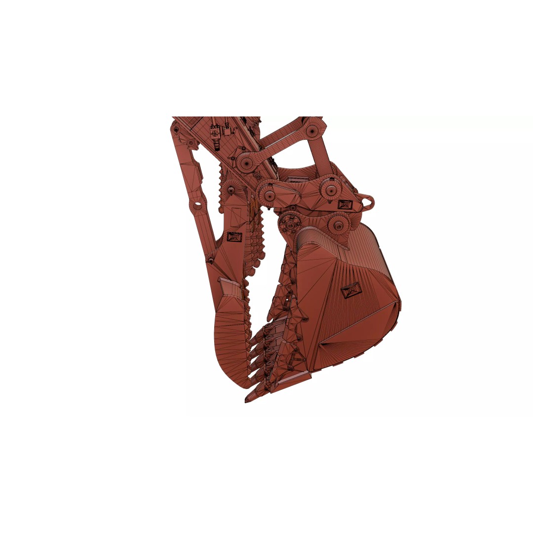 CAT Excavator 3D Model – Low Poly Construction Asset, FBX, OBJ - View 14