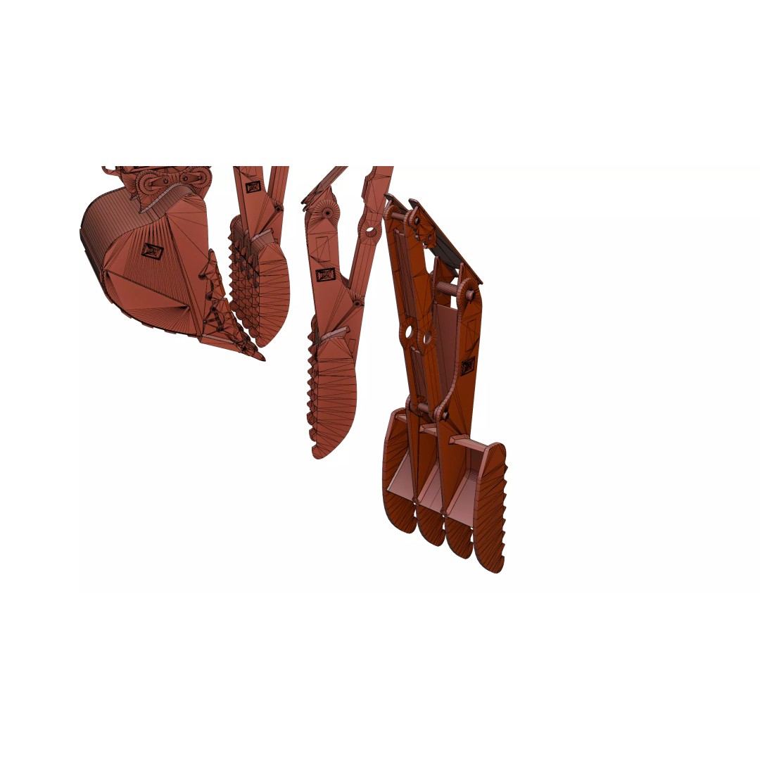 CAT Excavator 3D Model – Low Poly Construction Asset, FBX, OBJ - View 15