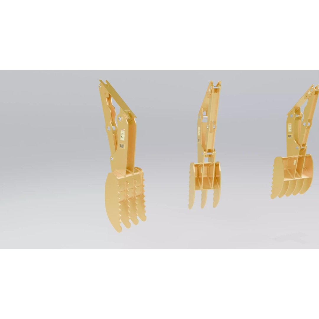 CAT Excavator 3D Model – Low Poly Construction Asset, FBX, OBJ - View 4