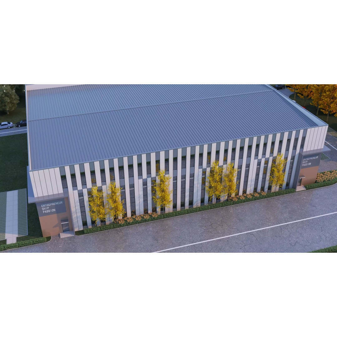 Industrial Building Factory 3D Model – Low Poly Architectural Asset, FBX, OBJ - View 10