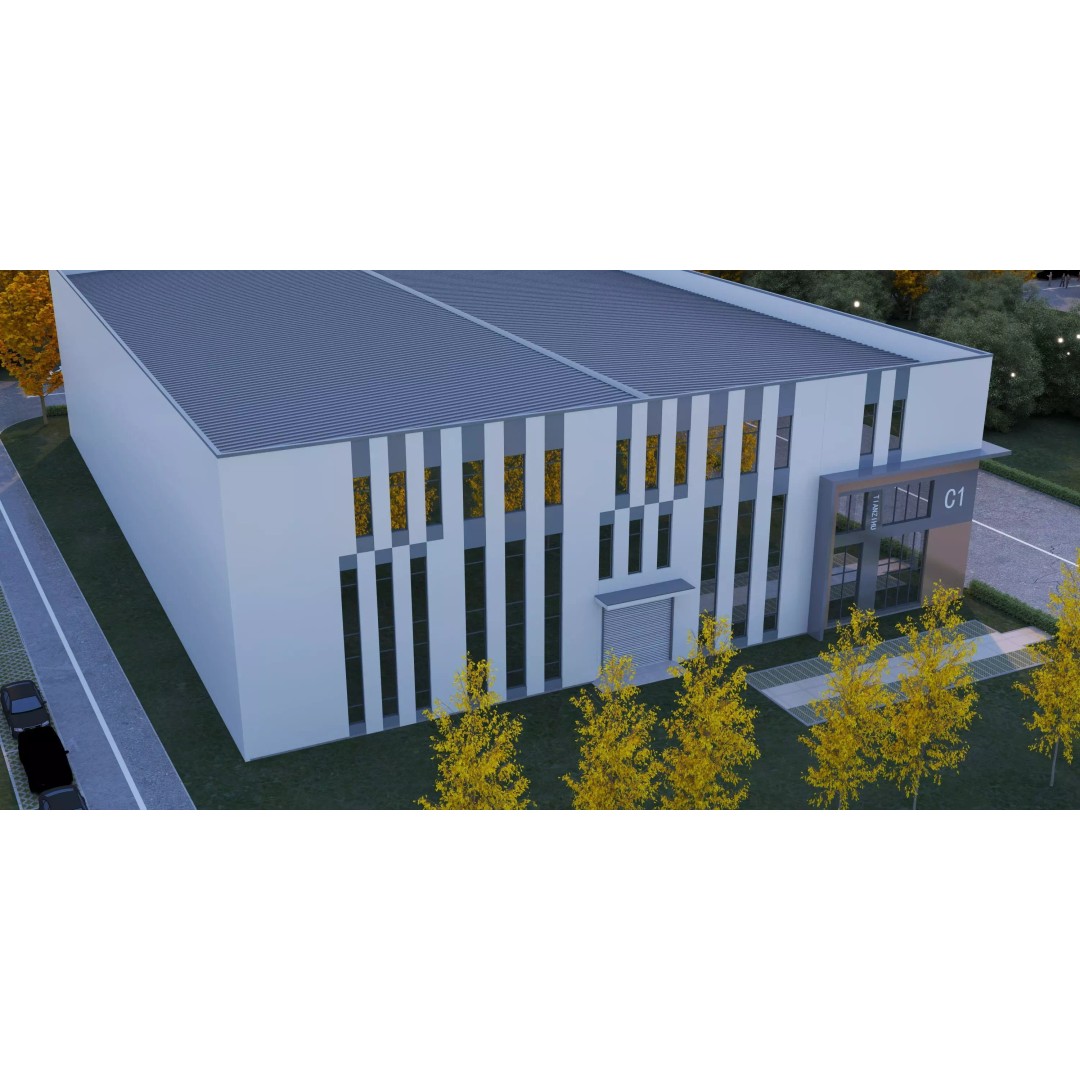 Industrial Building Factory 3D Model – Low Poly Architectural Asset, FBX, OBJ - View 11
