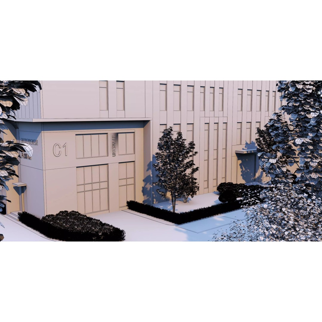 Industrial Building Factory 3D Model – Low Poly Architectural Asset, FBX, OBJ - View 18