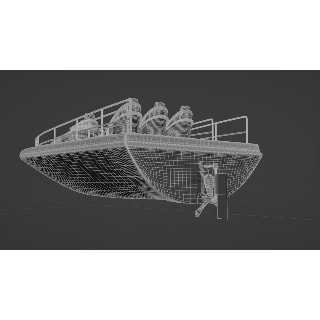 Silver Metallic Pedal Boat 3D Model – Futuristic Recreational Watercraft, FBX - View 15
