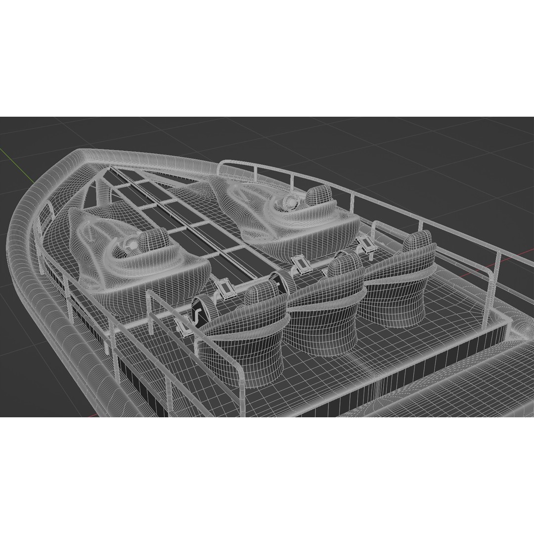 Silver Metallic Pedal Boat 3D Model – Futuristic Recreational Watercraft, FBX - View 17