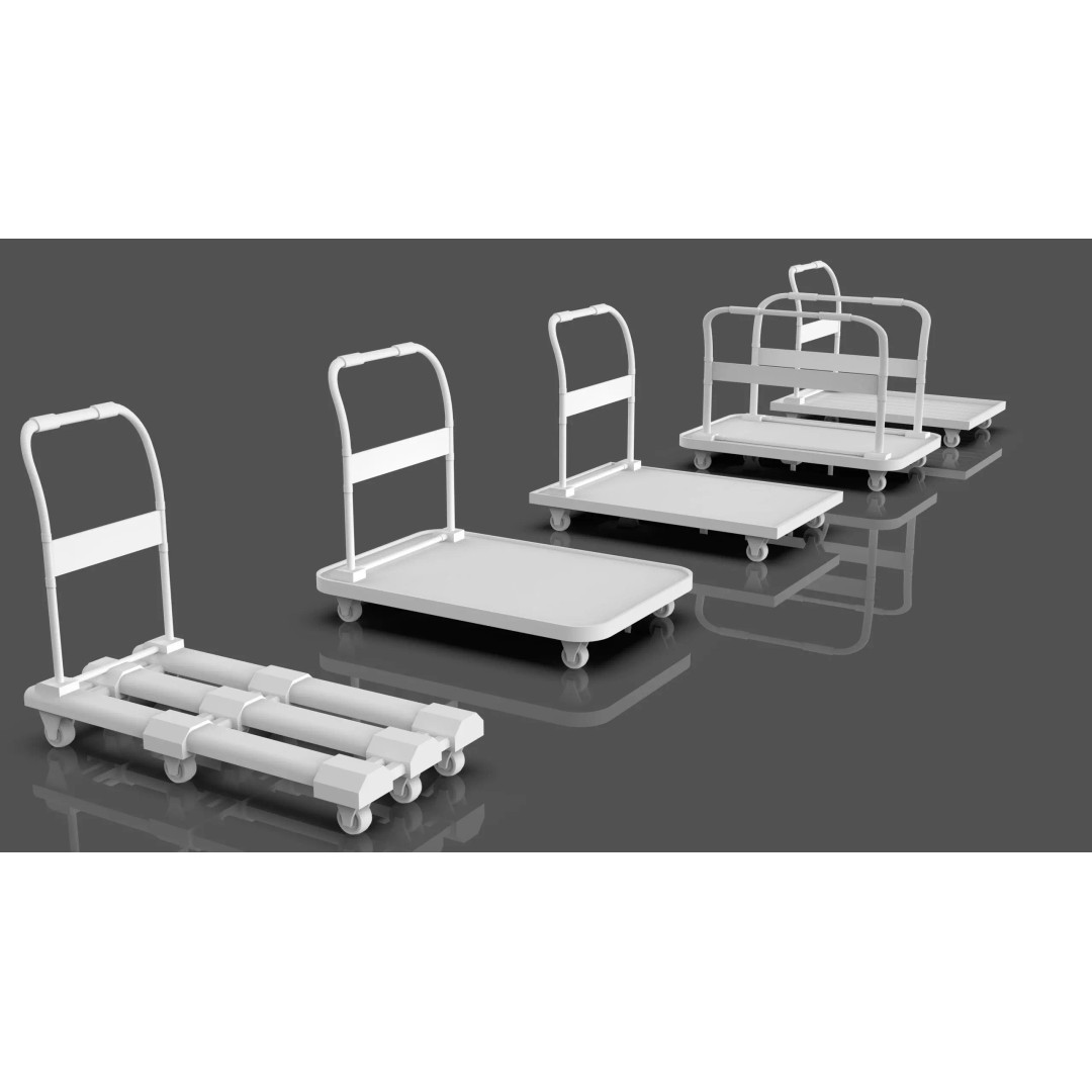 Trolley Storage Rack Lockers 3D Model – Low Poly Game Asset, FBX - View 10