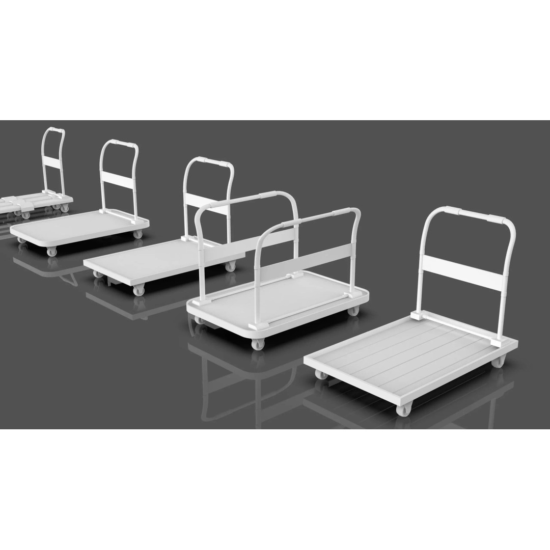 Trolley Storage Rack Lockers 3D Model – Low Poly Game Asset, FBX - View 11