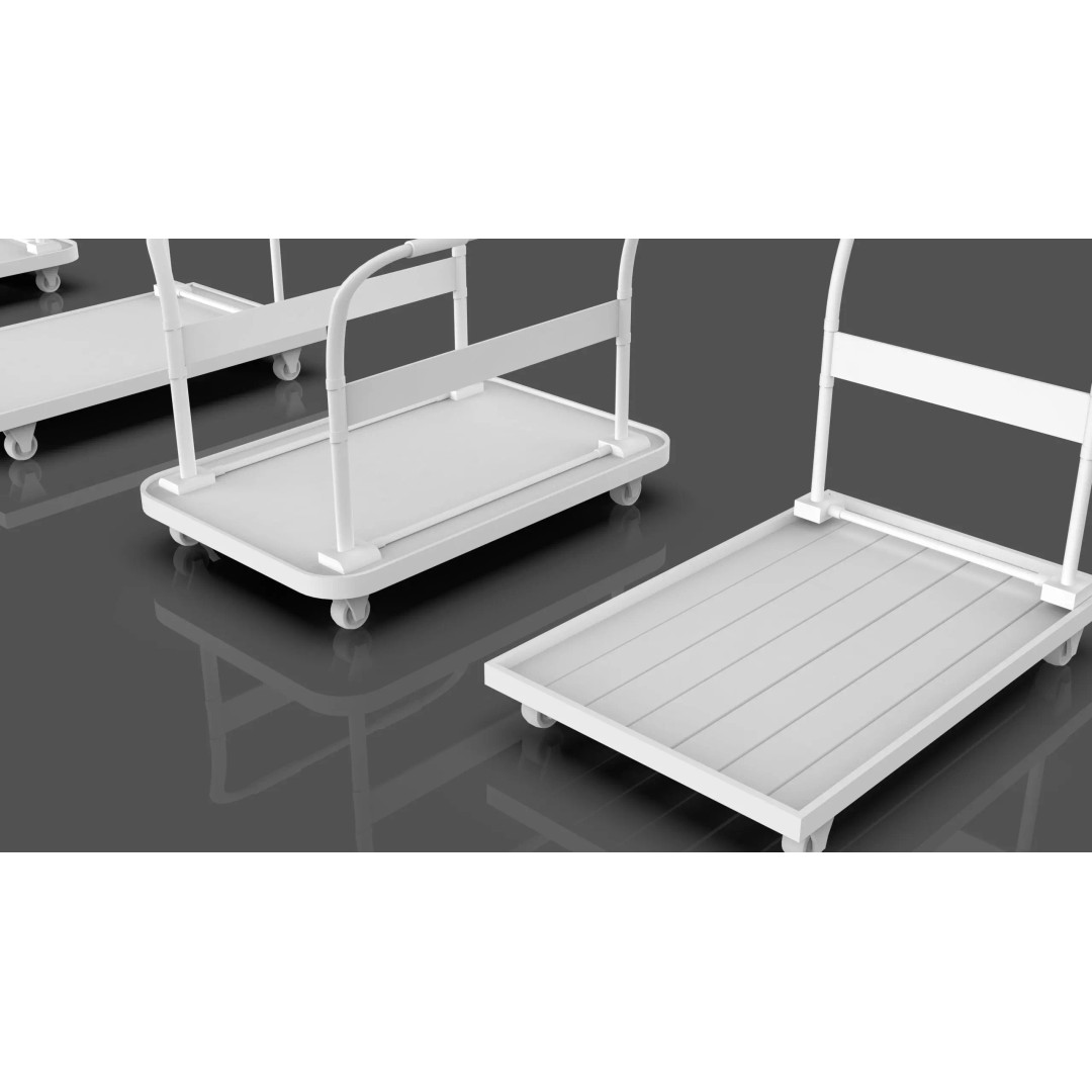 Trolley Storage Rack Lockers 3D Model – Low Poly Game Asset, FBX - View 12