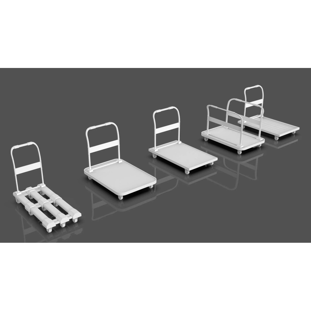 Trolley Storage Rack Lockers 3D Model – Low Poly Game Asset, FBX - View 13