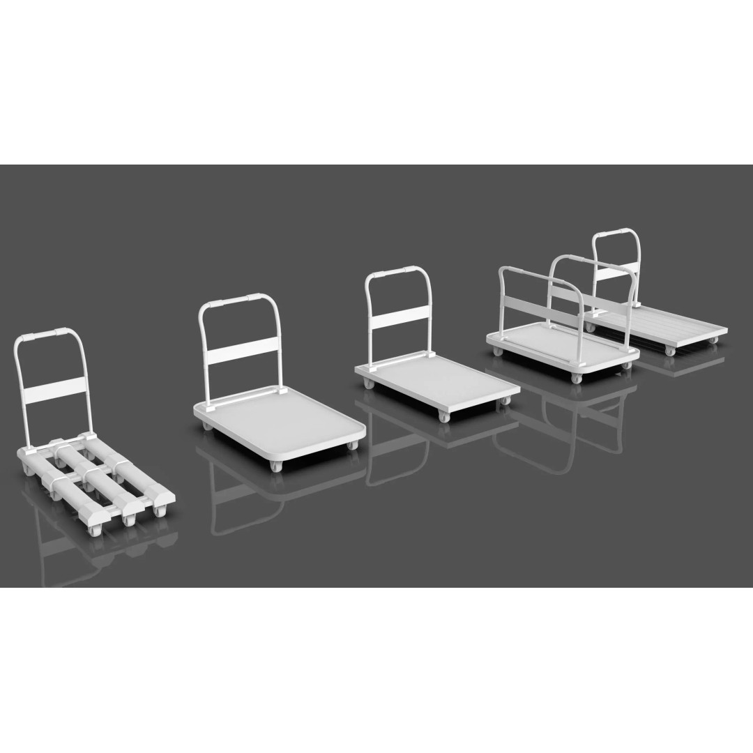 Trolley Storage Rack Lockers 3D Model – Low Poly Game Asset, FBX - View 14