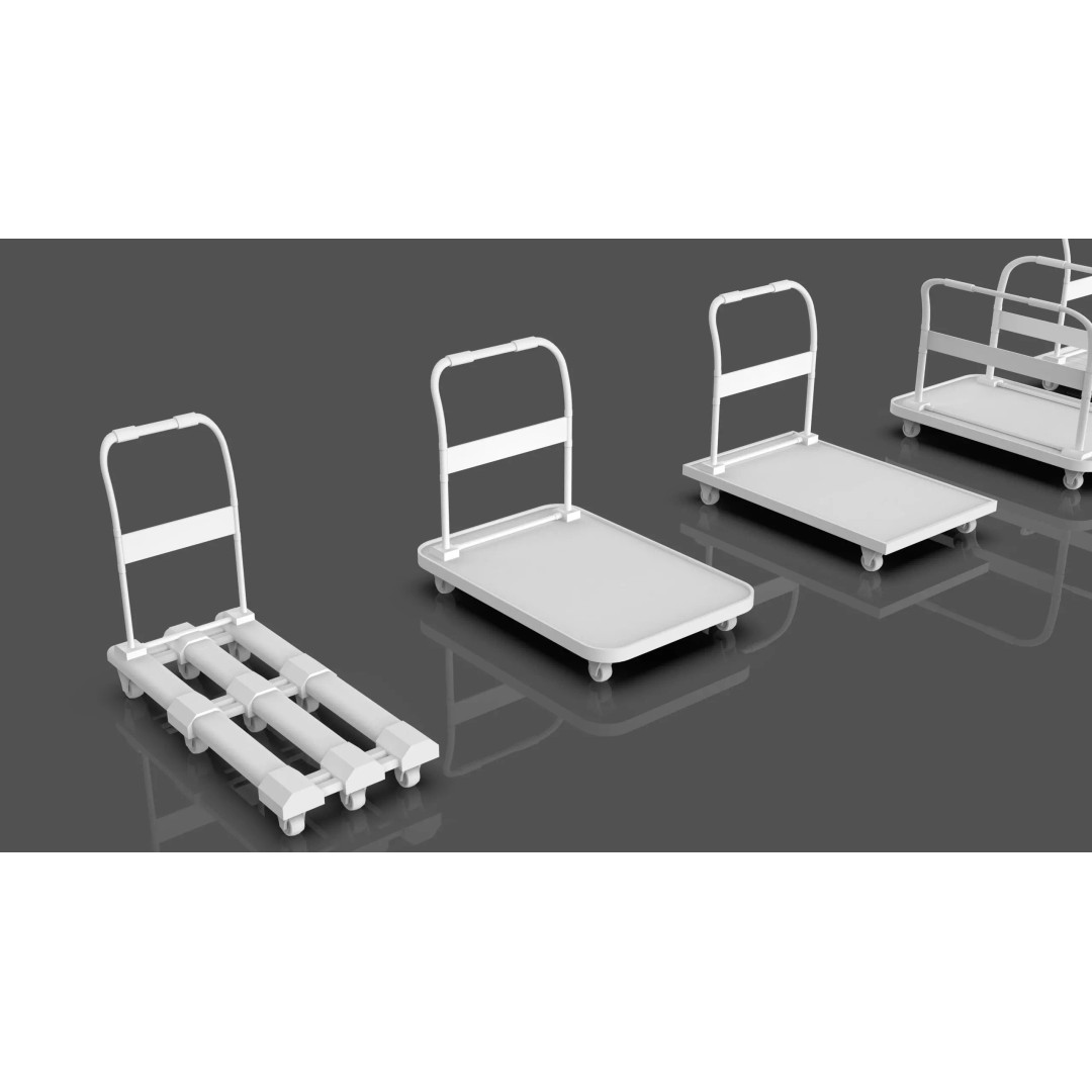 Trolley Storage Rack Lockers 3D Model – Low Poly Game Asset, FBX - View 15