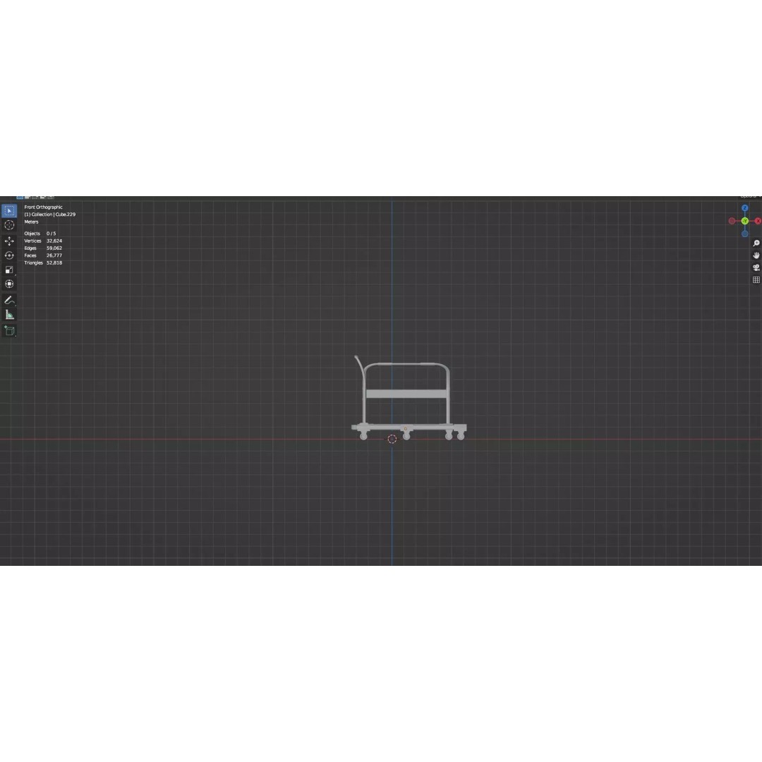 Trolley Storage Rack Lockers 3D Model – Low Poly Game Asset, FBX - View 18