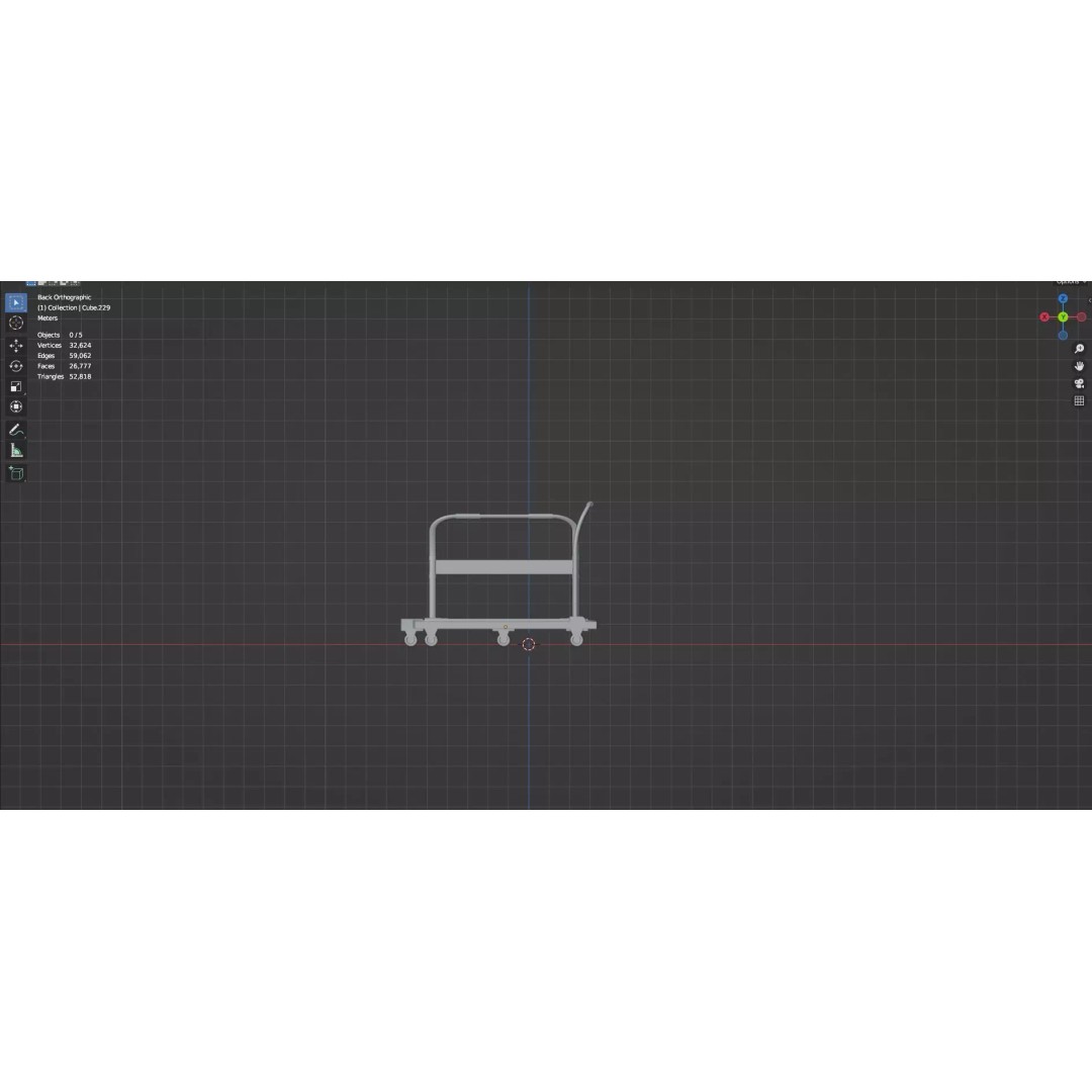 Trolley Storage Rack Lockers 3D Model – Low Poly Game Asset, FBX - View 25