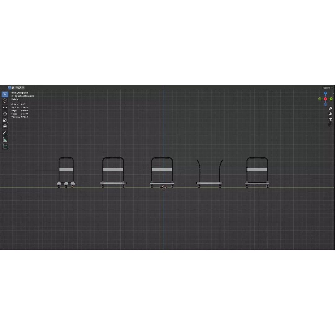 Trolley Storage Rack Lockers 3D Model – Low Poly Game Asset, FBX - View 26