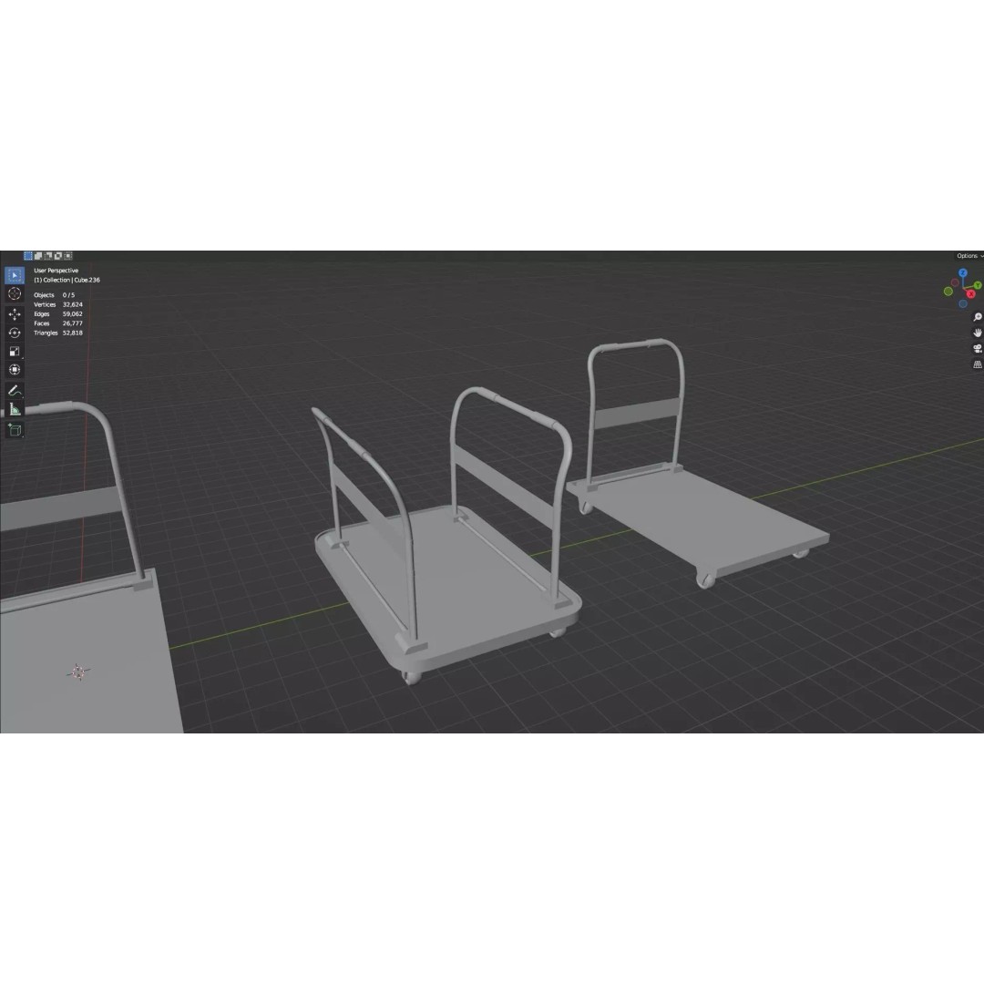 Trolley Storage Rack Lockers 3D Model – Low Poly Game Asset, FBX - View 27